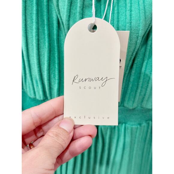 NWT Runway Scout Alexa Sleeveless Knit Midi Slip Dress Emerald Green Women's S - Picture 5 of 7
